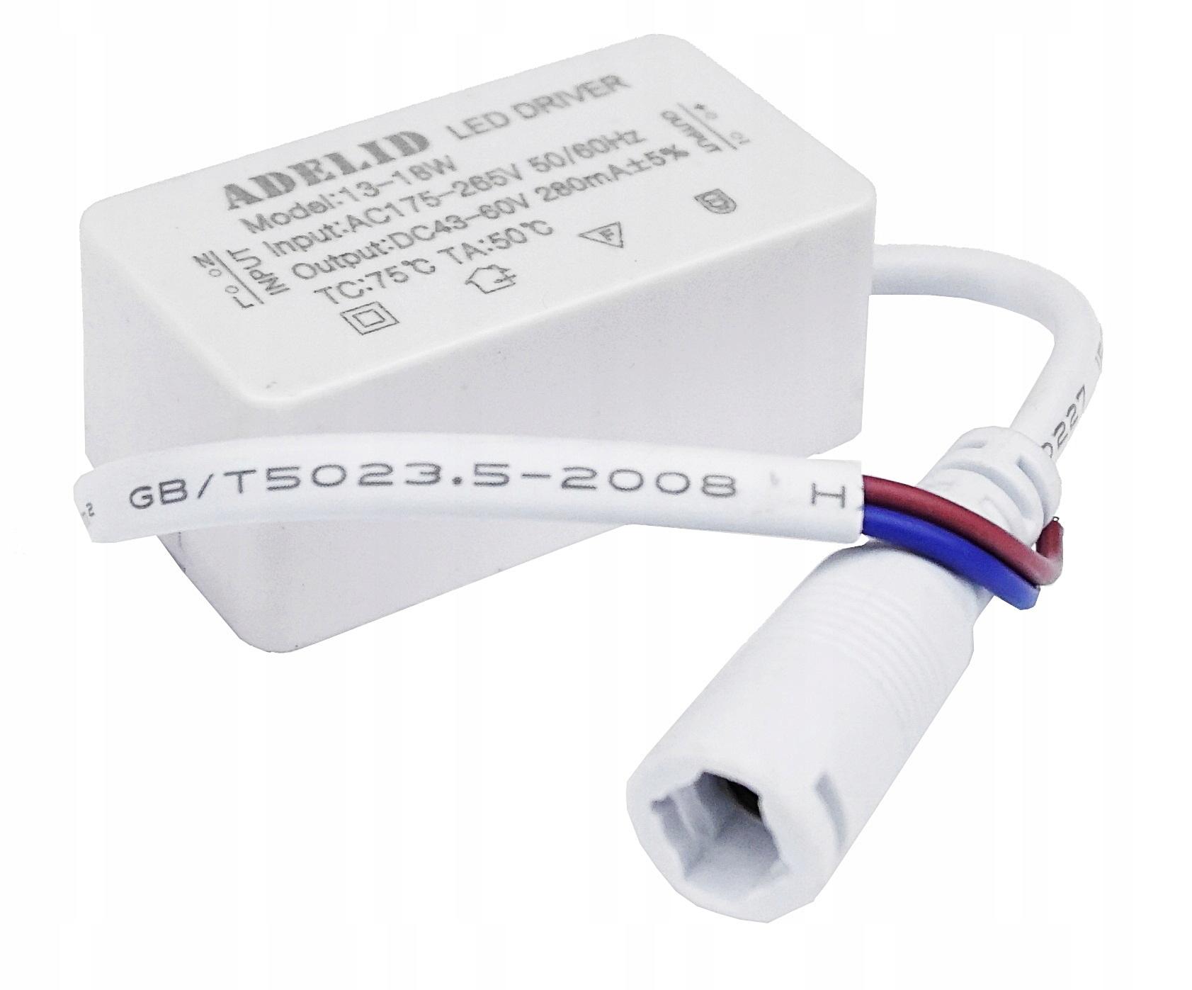 Zasilacz do LED driver 13-18W 43-60V 300mA