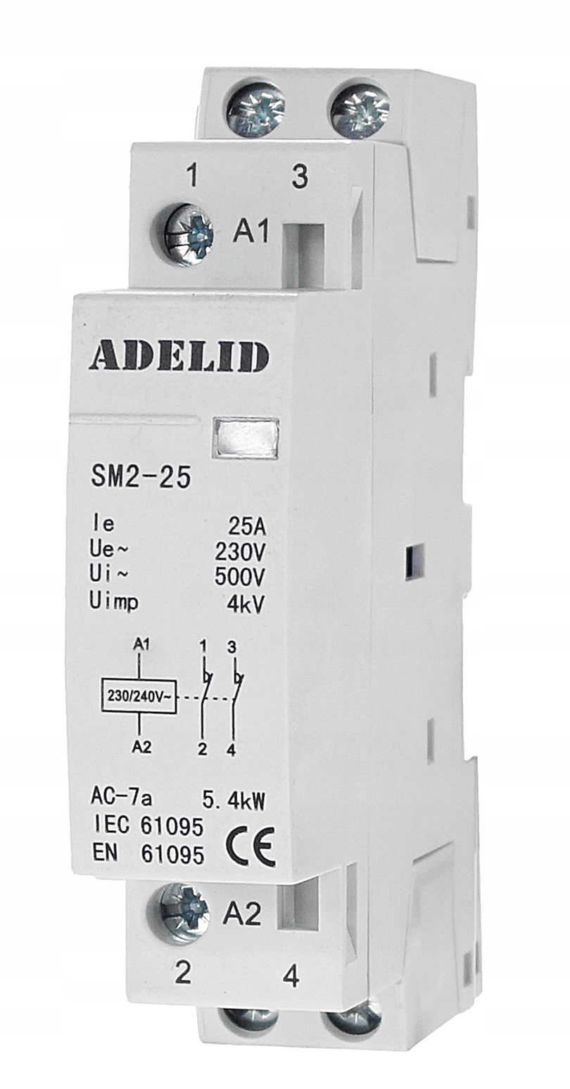 Stycznik Modułowy 25-02 230V 20A 25A 1P 2NC 1-FAZ